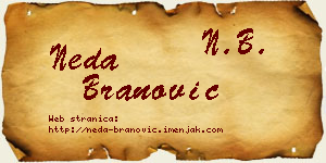 Neda Branović vizit kartica